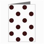 Polka Dots - Dark Sienna Brown on White Greeting Cards (Pkg of 8)