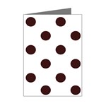 Polka Dots - Dark Sienna Brown on White Mini Greeting Card
