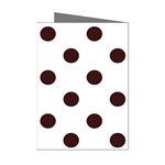 Polka Dots - Dark Sienna Brown on White Mini Greeting Cards (Pkg of 8)