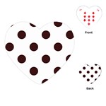 Polka Dots - Dark Sienna Brown on White Playing Cards (Heart)