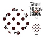 Polka Dots - Dark Sienna Brown on White Playing Cards 54 (Round)