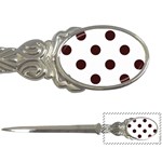 Polka Dots - Dark Sienna Brown on White Letter Opener