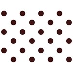 Polka Dots - Dark Sienna Brown on White Birthday Cake 3D Greeting Card (7x5)