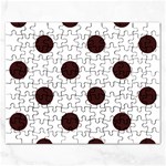 Polka Dots - Dark Sienna Brown on White Jigsaw Puzzle (Rectangular)