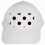 Polka Dots - Dark Sienna Brown on White White Cap