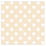 Polka Dots - White on Champagne Orange Large Satin Scarf (Square)