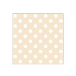 Polka Dots - White on Champagne Orange Satin Bandana Scarf