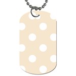 Polka Dots - White on Champagne Orange Dog Tag (One Side)