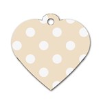 Polka Dots - White on Champagne Orange Dog Tag Heart (Two Sides)