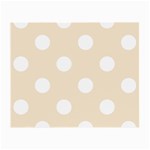 Polka Dots - White on Champagne Orange Small Glasses Cloth (2 Sides)