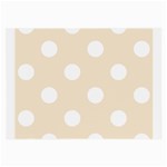 Polka Dots - White on Champagne Orange Large Glasses Cloth