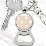 Polka Dots - White on Champagne Orange Bottle Opener Key Chain
