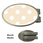 Polka Dots - White on Champagne Orange Money Clip (Oval)