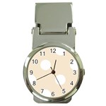 Polka Dots - White on Champagne Orange Money Clip Watch
