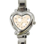 Polka Dots - White on Champagne Orange Heart Italian Charm Watch