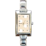 Polka Dots - White on Champagne Orange Rectangle Italian Charm Watch