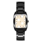 Polka Dots - White on Champagne Orange Stainless Steel Barrel Watch