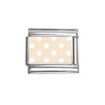 Polka Dots - White on Champagne Orange Italian Charm (9mm)