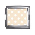 Polka Dots - White on Champagne Orange Mega Link Italian Charm (18mm)