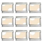 Polka Dots - White on Champagne Orange 9mm Italian Charm (9 pack)