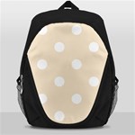 Polka Dots - White on Champagne Orange Backpack Bag