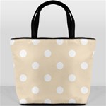 Polka Dots - White on Champagne Orange Bucket Bag