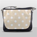 Polka Dots - White on Champagne Orange Messenger Bag