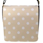 Polka Dots - White on Champagne Orange Flap Closure Messenger Bag (S)