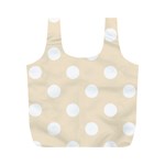 Polka Dots - White on Champagne Orange Full Print Recycle Bag (M)