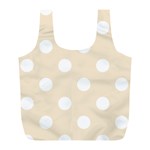 Polka Dots - White on Champagne Orange Full Print Recycle Bag (L)
