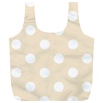 Polka Dots - White on Champagne Orange Full Print Recycle Bag (XL)
