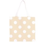 Polka Dots - White on Champagne Orange Grocery Light Tote Bag