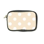Polka Dots - White on Champagne Orange Coin Purse