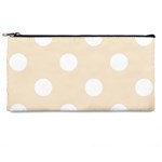 Polka Dots - White on Champagne Orange Pencil Case