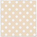 Polka Dots - White on Champagne Orange Canvas 12  x 12 