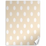 Polka Dots - White on Champagne Orange Canvas 18  x 24 