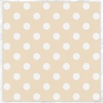 Polka Dots - White on Champagne Orange Canvas 20  x 20 