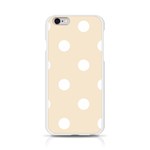 Polka Dots - White on Champagne Orange Apple iPhone 6/6S Silicone Case (Transparent)