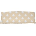 Polka Dots - White on Champagne Orange Body Pillow Case Dakimakura (Two Sides)