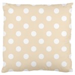 Polka Dots - White on Champagne Orange Large Cushion Case (Two Sides)