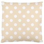 Polka Dots - White on Champagne Orange Standard Flano Cushion Case (Two Sides)