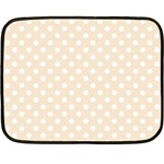 Polka Dots - White on Champagne Orange Fleece Blanket (Mini)