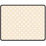 Polka Dots - White on Champagne Orange Fleece Blanket (Medium) (One Side)
