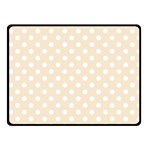 Polka Dots - White on Champagne Orange Fleece Blanket (Small) (One Side)