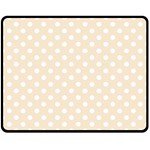 Polka Dots - White on Champagne Orange Double Sided Fleece Blanket (Medium) (Two Sides)