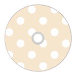 Polka Dots - White on Champagne Orange CD Wall Clock