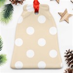 Polka Dots - White on Champagne Orange Bell Ornament (Two Sides)