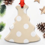Polka Dots - White on Champagne Orange Ornament (Christmas Tree)