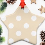 Polka Dots - White on Champagne Orange Star Ornament (Two Sides)