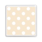Polka Dots - White on Champagne Orange Memory Card Reader with Storage (Square)
